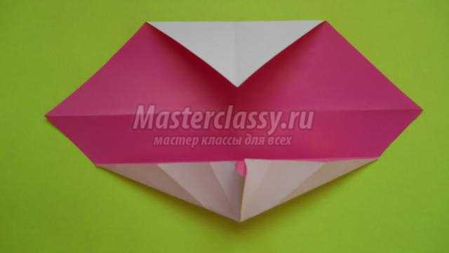 закладка-валентинка в технике оригами