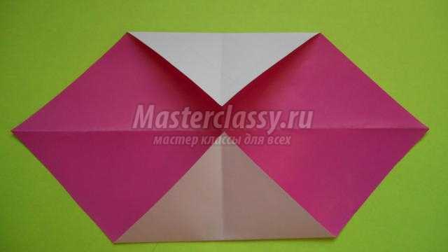 закладка-валентинка в технике оригами