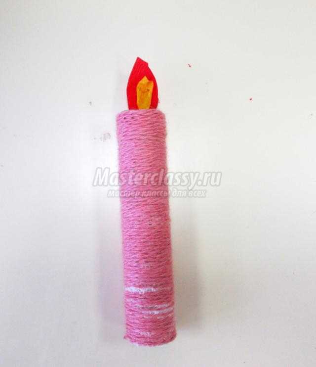 свеча из креповой бумаги маме на 8 Марта
