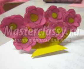 Мастер-класс. Цветы из бархатной бумаги для любимой бабушки на 8 Марта