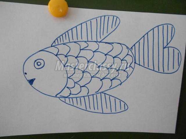 рисование карандашами, фломастерами и мелками. Забавные рыбки