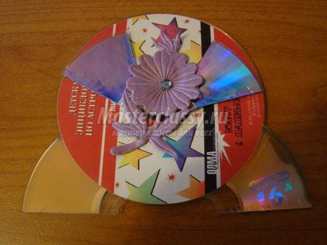 поделка из компакт-дисков. Зайчик