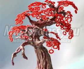 Красное дерево из бисера своими руками. Мастер-класс с пошаговыми фото