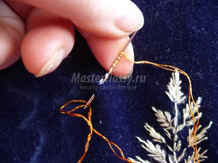 вышивка шелковыми нитками. Травы