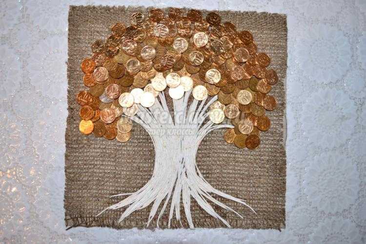 Картина денежное дерево своими руками из монет — мастер-класс пошагово