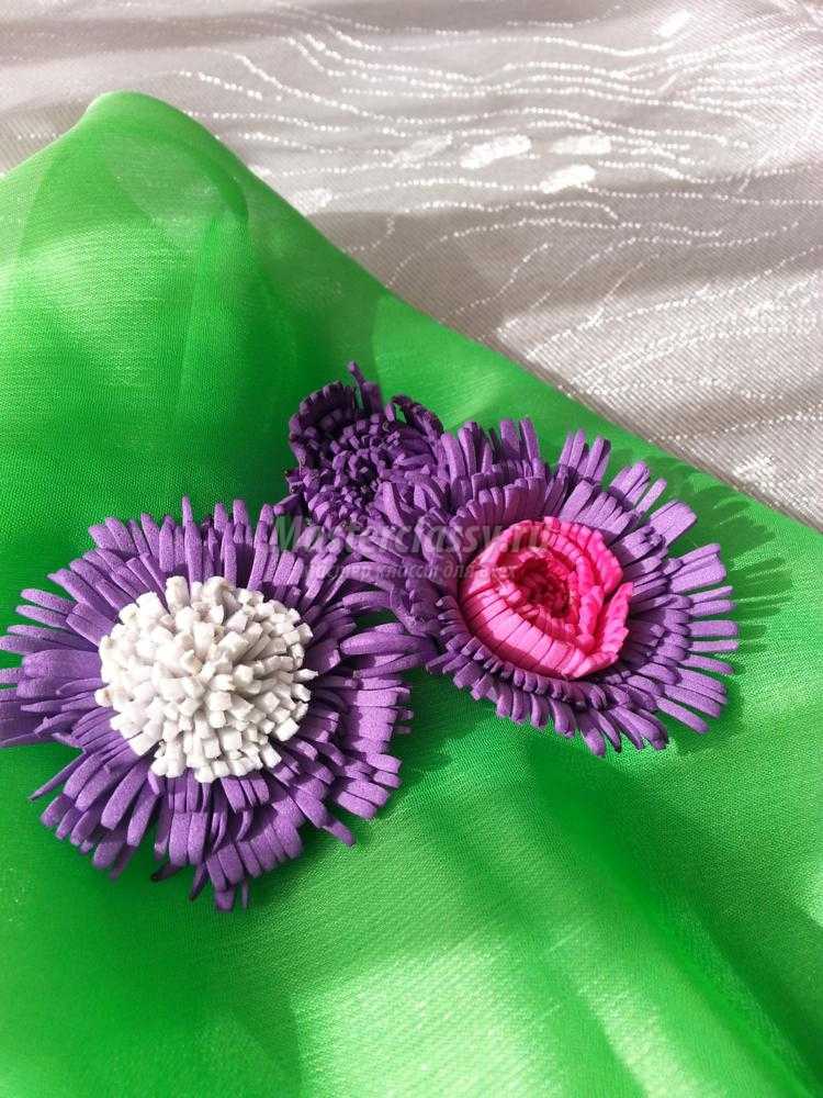 букет двойных цветов из фоамирана