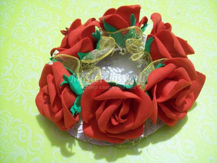 сетка для волос с розами из фоамирана. Юлия