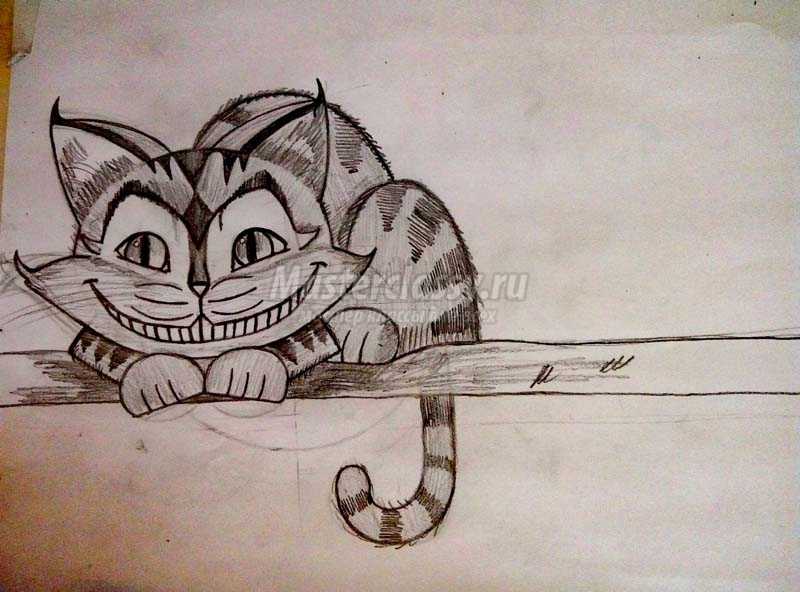 как нарисовать чеширского кота 