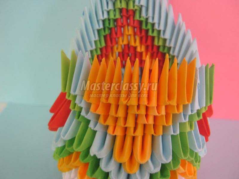 оригами сборка павлина