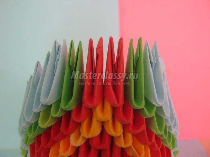 павлин оригами из модулей