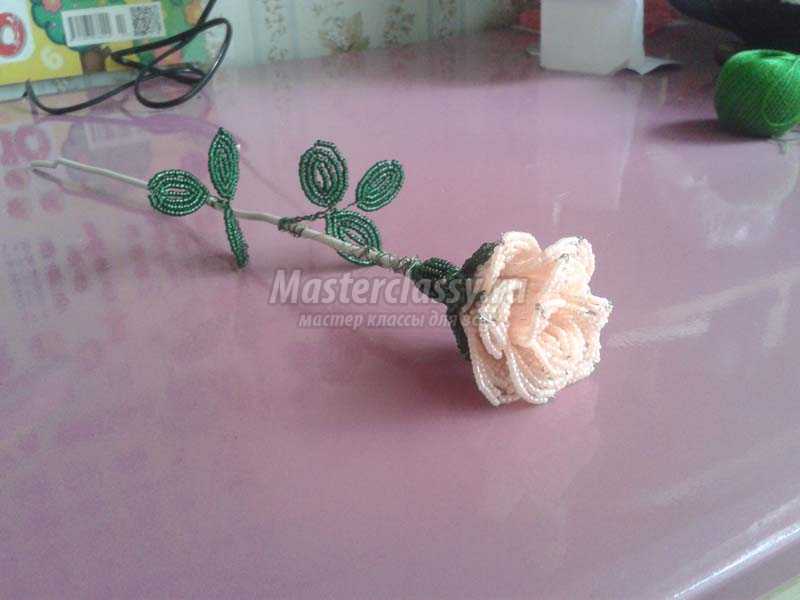 плетение из бисера розы пошаговое фото