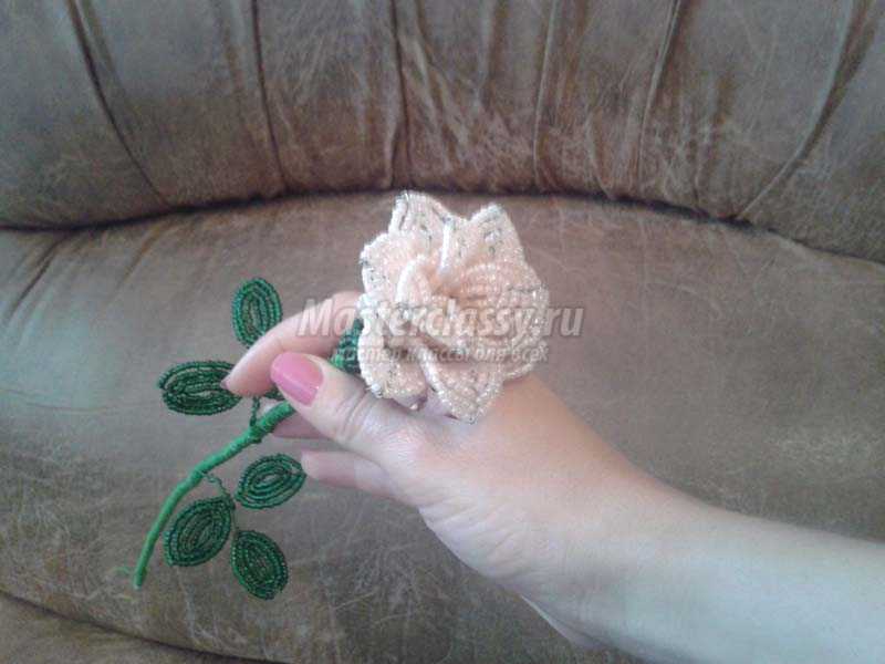 плетение из бисера розы пошаговое фото