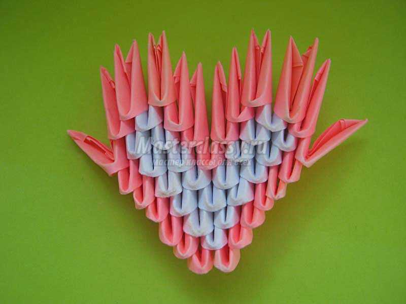 модульное оригами сердечко схема сборки