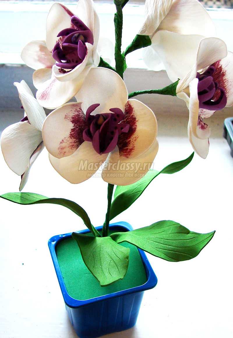 орхидея из фоамирана мастер класс видео
