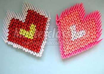 Валентинки из бумаги в технике модульного оригами. Мастер-класс