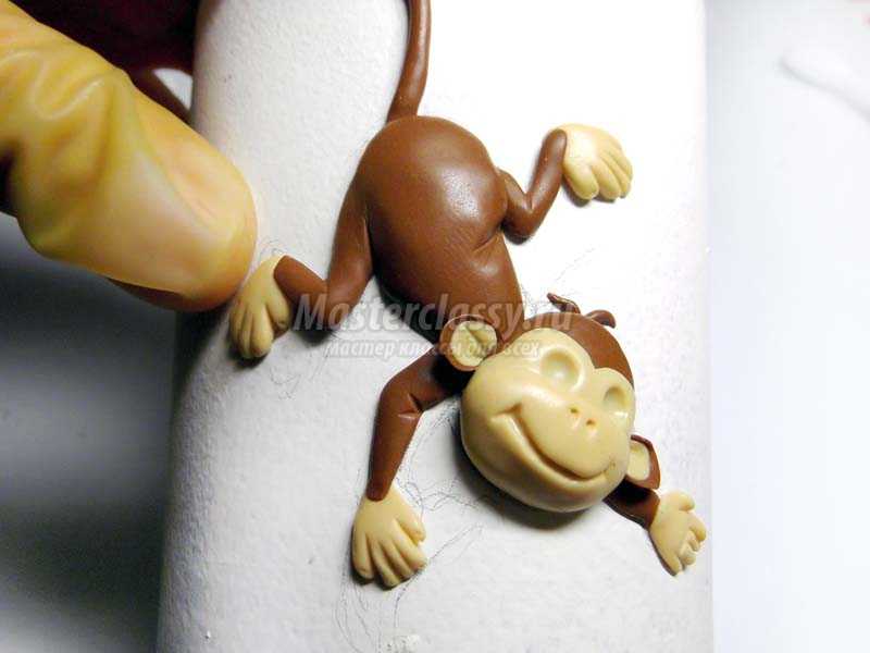 изготовление обезьянки карандашницы