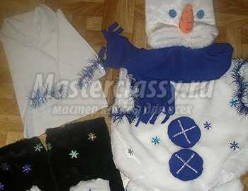 Детский новогодний костюм "Снеговичок". Мастер-класс с фото