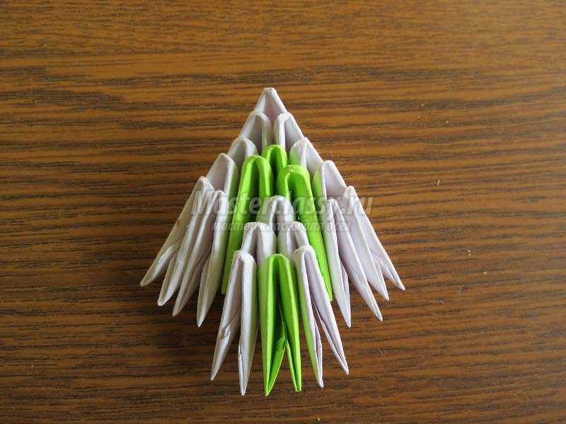 елочка из модулей оригами схема