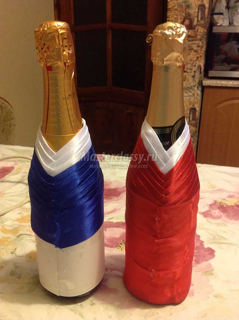 декупаж бутылок шампанского на новый год