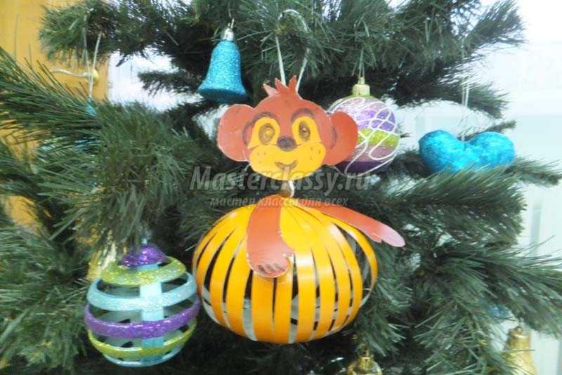 новогодняя игрушка на елку обезьянка