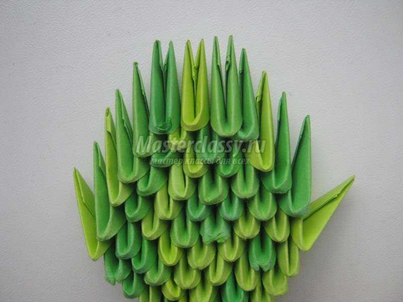 кактус из модулей оригами