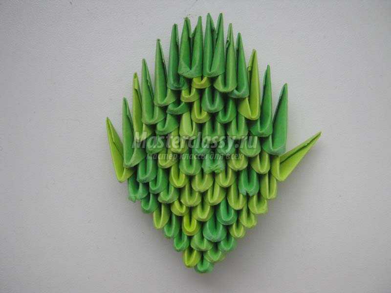 кактус из модулей оригами