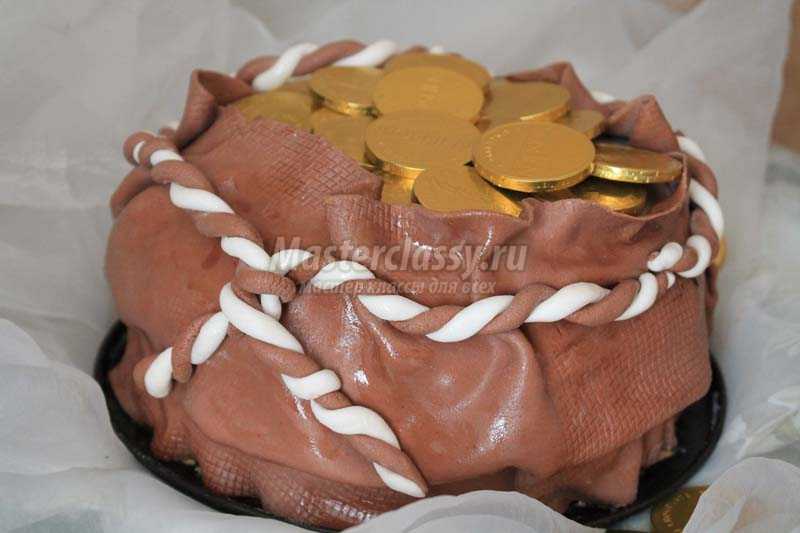 торт в виде мешка с деньгами