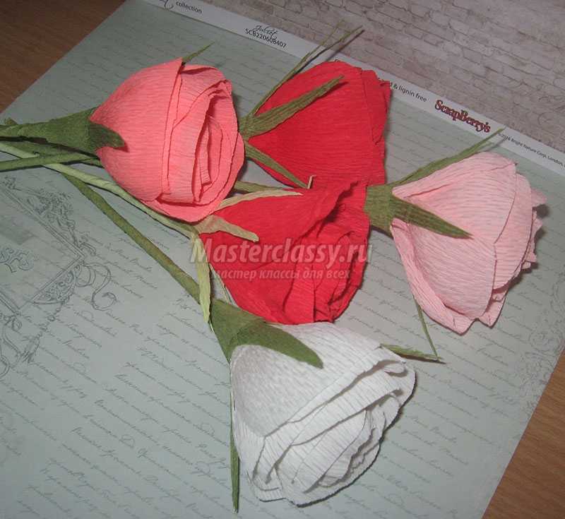 мк розы из гофрированной бумаги и конфет