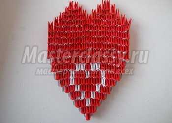 Сердечко  оригами из бумажных модулей. Подробный мастер-класс
