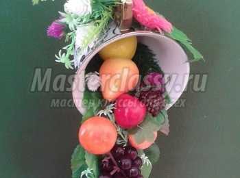 Парящая кружка из фруктов и цветов. Мастер - класс