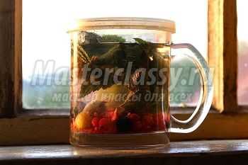 Витаминный напиток из ягод и листочков. Рецепт пошаговый с фото