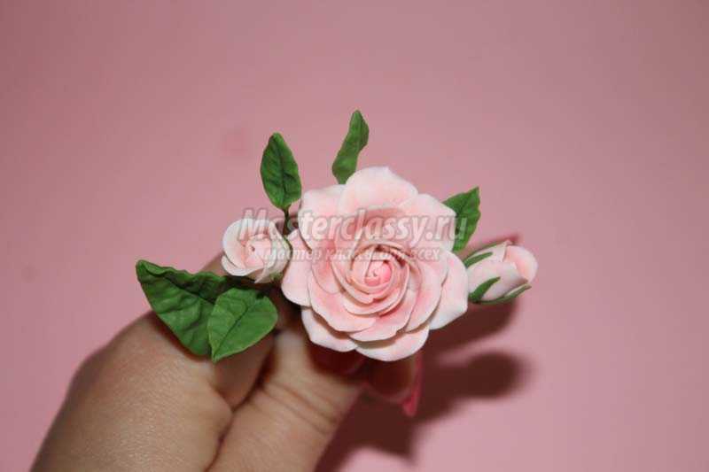 роза полимерная глины пошаговое фото