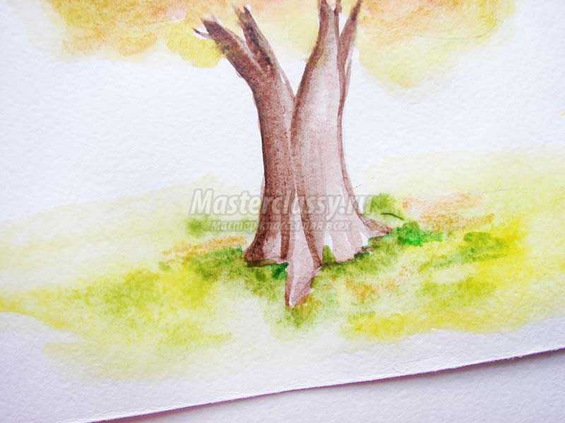 рисунки осеннего дерева красками