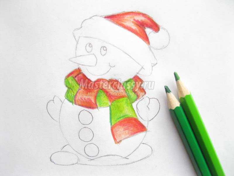 рисунок снеговика для детей