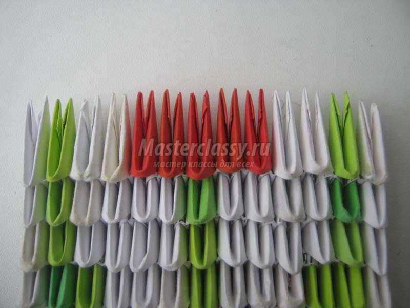 тюльпан оригами из бумаги для детей