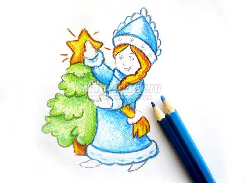 снегурочка рисунок карандашом
