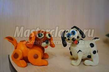 Собаки из пластилина «Чук и Гек»,  мастер-класс с пошаговым фото