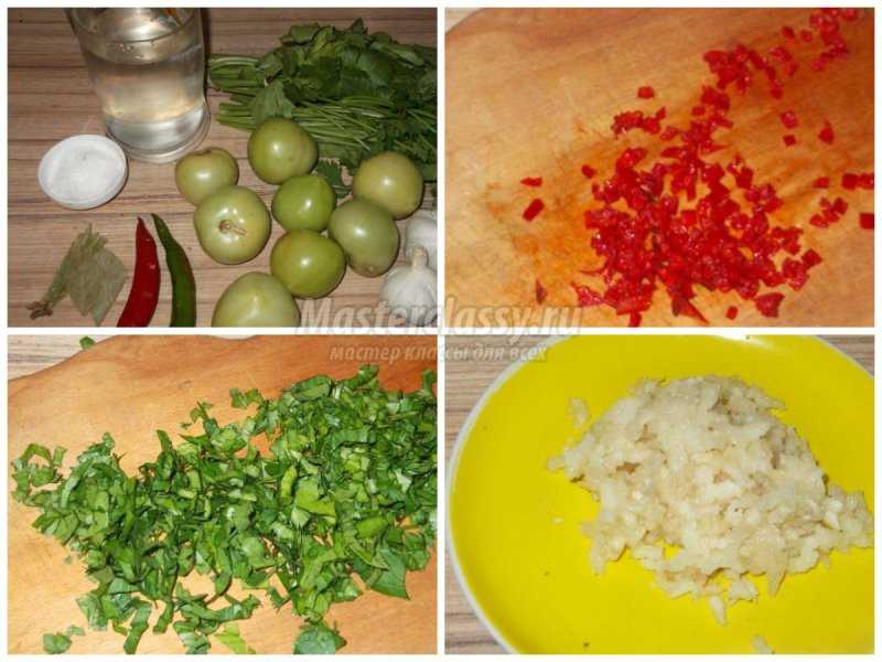 Зеленые помидоры с чесноком на зиму: простые рецепты с фото