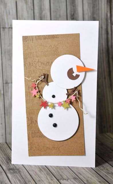 открытка Новый год: снеговик