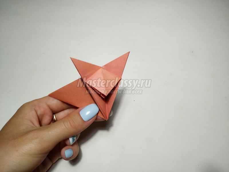 лисичка оригами из одного листа