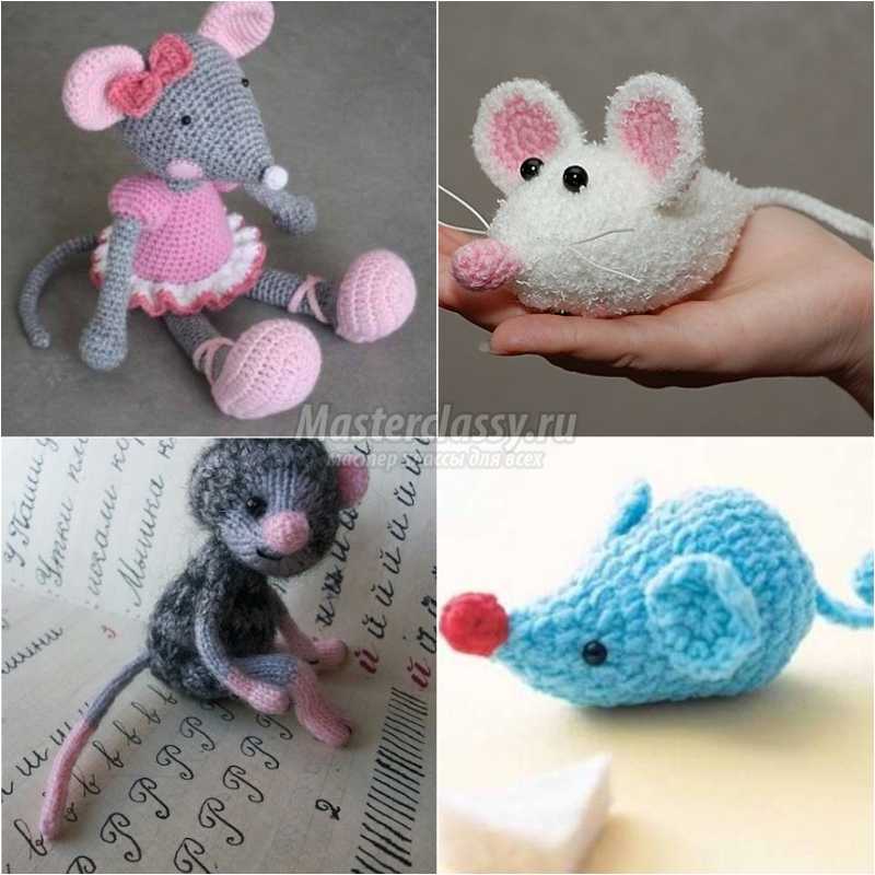 Вязаные игрушки мыши, крысы. Фото, схемы с описанием