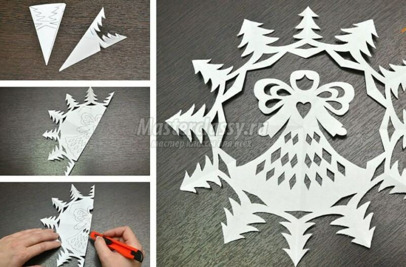Как сделать снежинку из бумаги легко