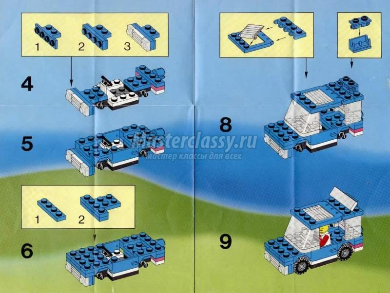 Лего-трансформер из старых кубиков в виде машинки