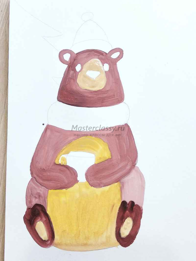 новогодняя открытка с медведем